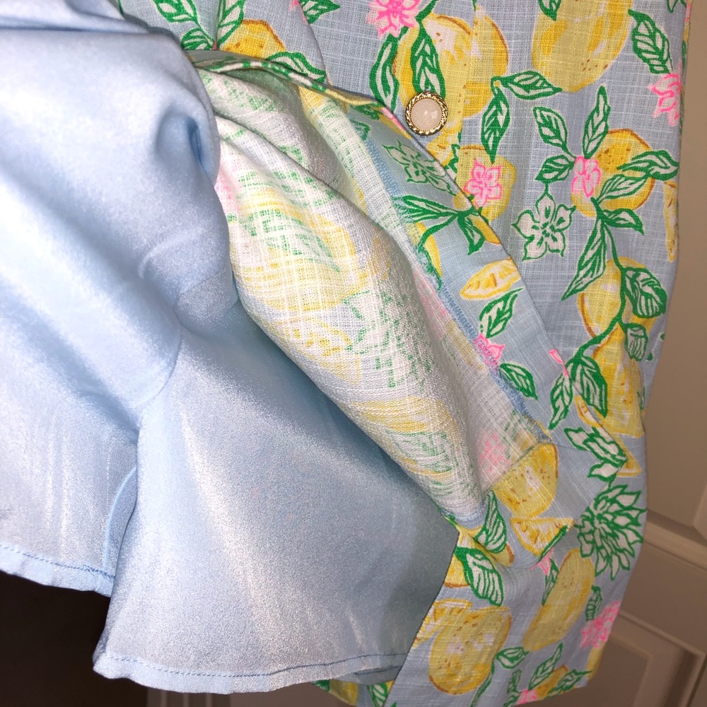 NWT Lilly Pulitzer Kalinara Skirted Romper Bluette Make Lemonade Print Size 10 - Picture 8 of 9